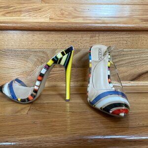 Womens Color Block Heel